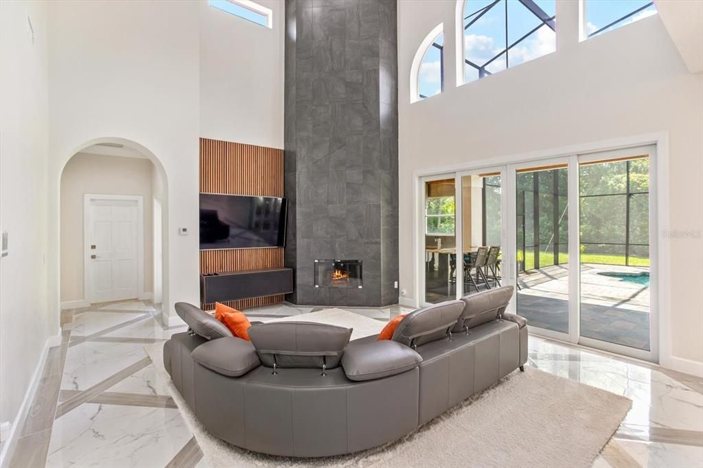 Fireplace, Interior, Living room, Marble