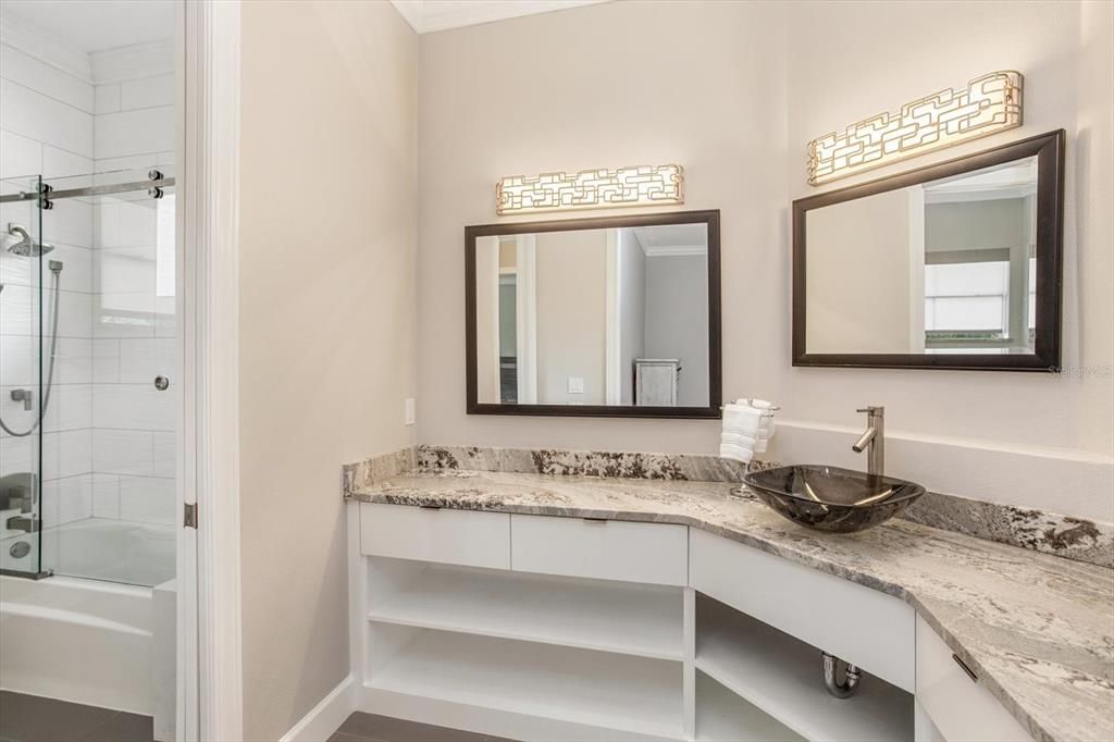 Bathroom, Dual Sink Vanities, Glass Shower, Interior