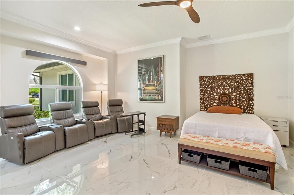 Bedroom, Interior, Marble, Recessed Lighting