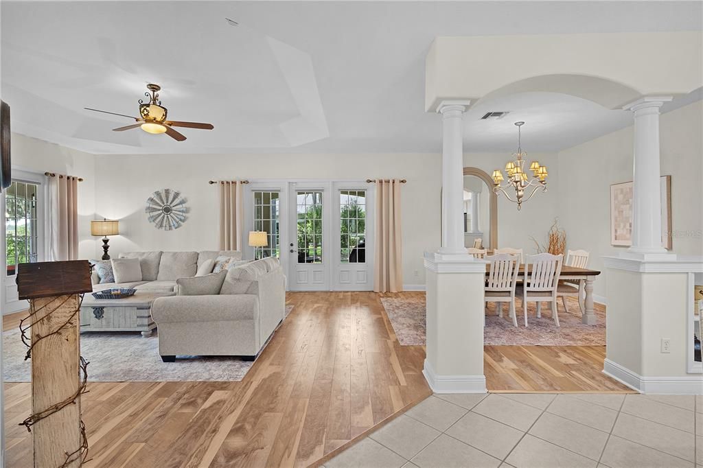 Chandelier, Dining room, Interior, Living room, Wood Texture Flooring