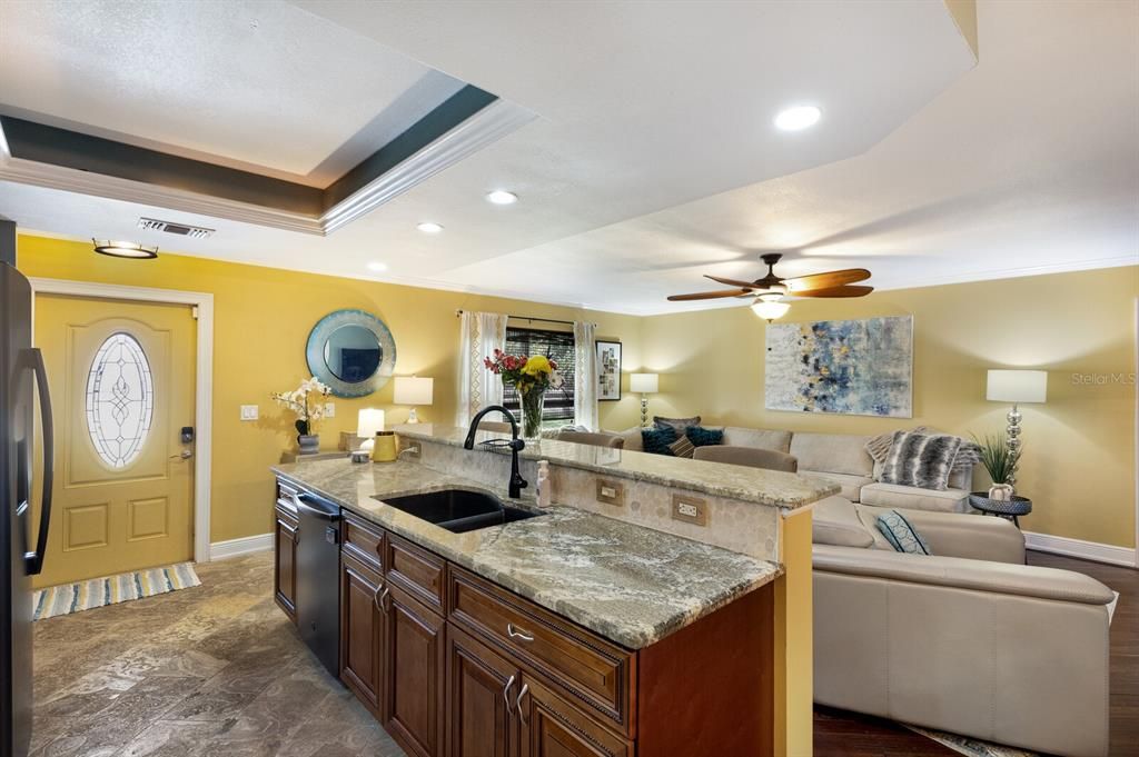 Interior, Kitchen, Living room, Recessed Lighting