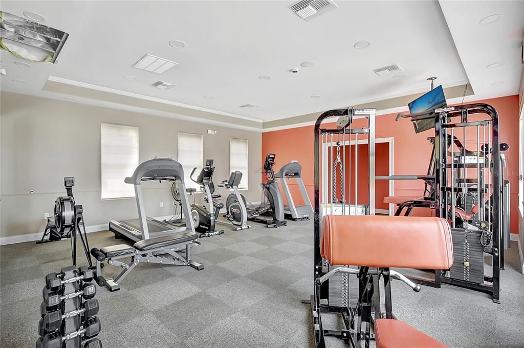 Fitness Equipment, Gym, Interior, Recessed Lighting