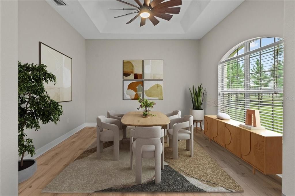 Dining room, Interior, Wood Texture Flooring