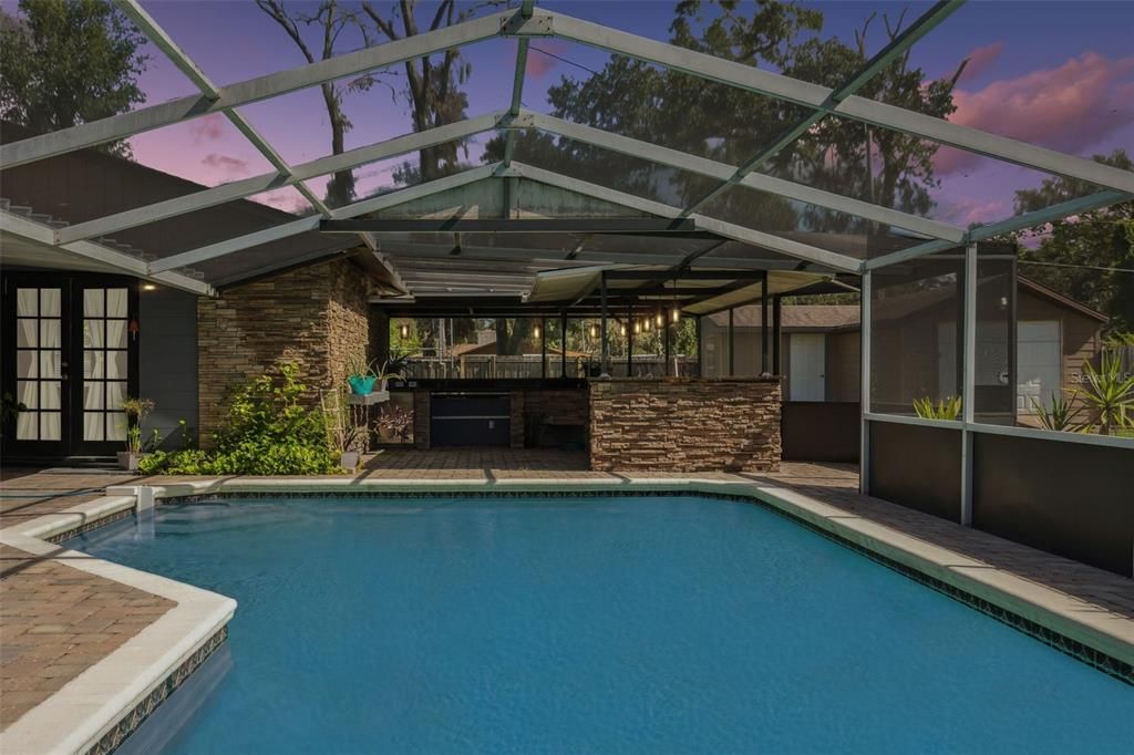 Glass Ceilings, Interior, Pool, Stone Walls, Sun Room