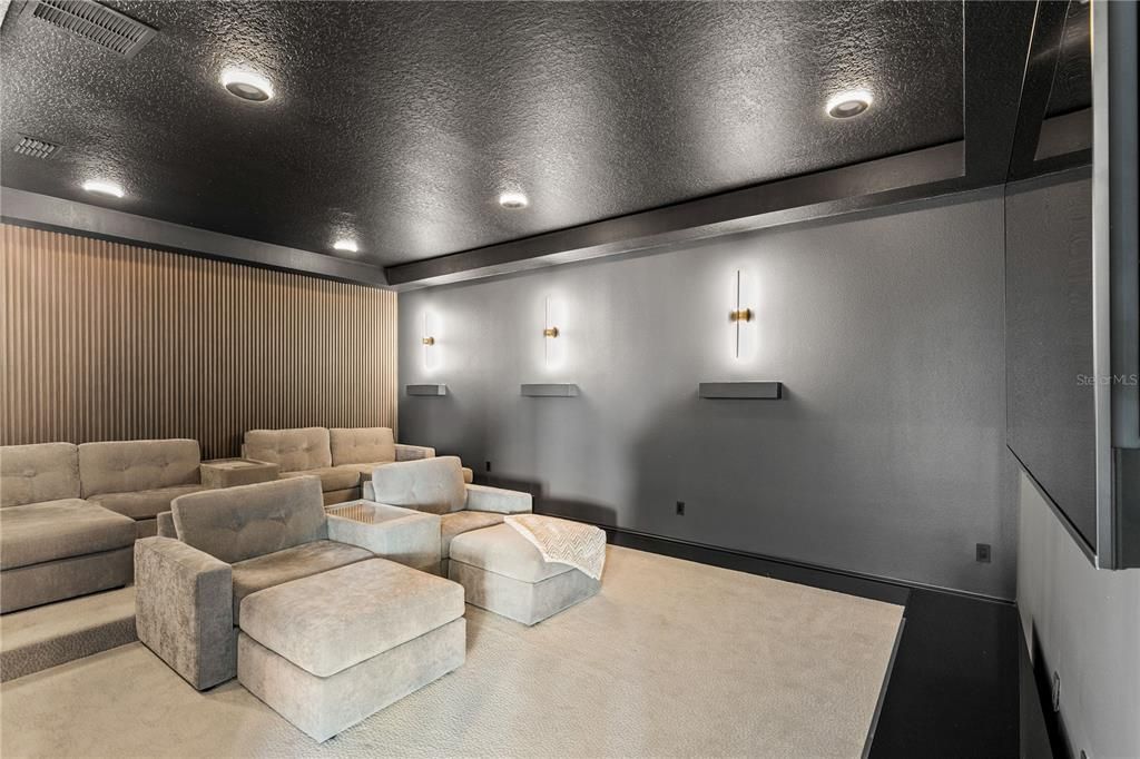 Home Theatre Room, Interior, Projection Screen, Recessed Lighting, Theatre Room