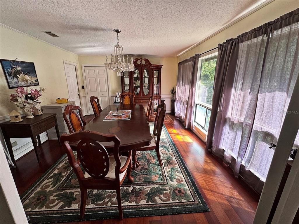 Chandelier, Dining room, Interior, Wood Texture Flooring