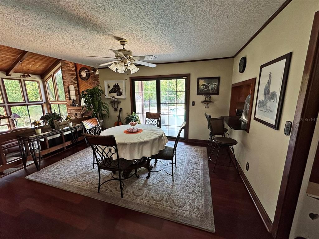 Dining room, Interior, Wooden Beams, Wooden Ceilings, Wood Texture Flooring