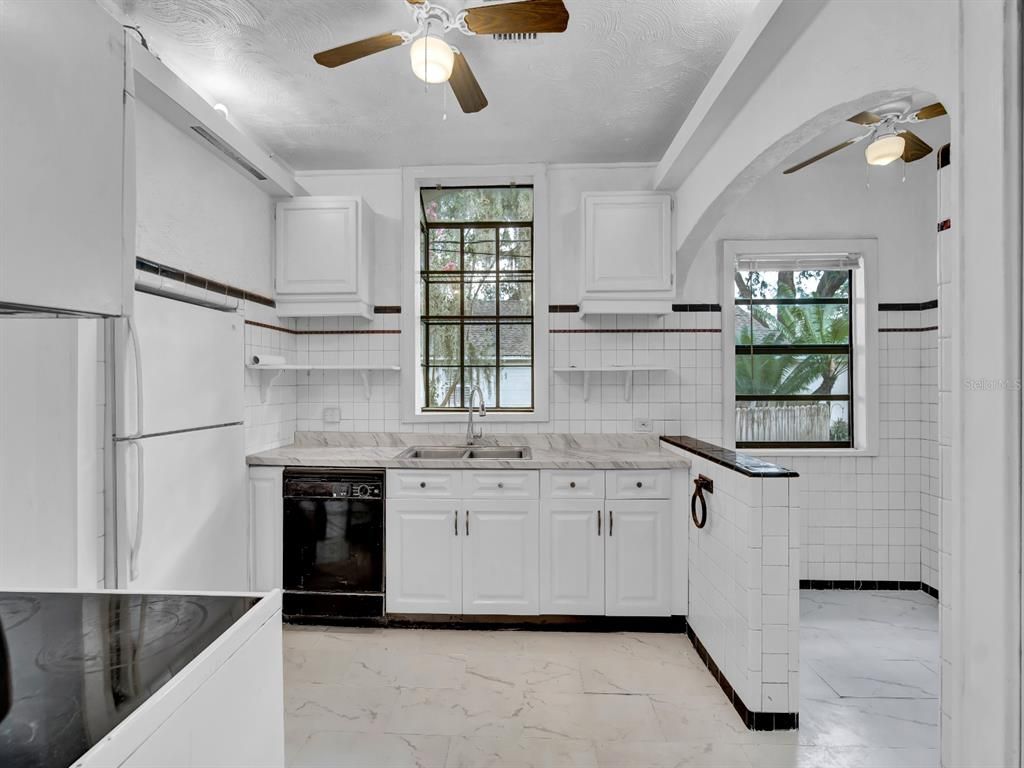 Interior, Kitchen, Marble, Tile Countertops