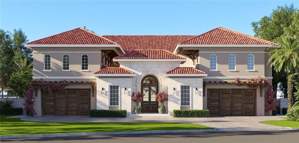 Attached, Exterior, Facade, Mediterranean