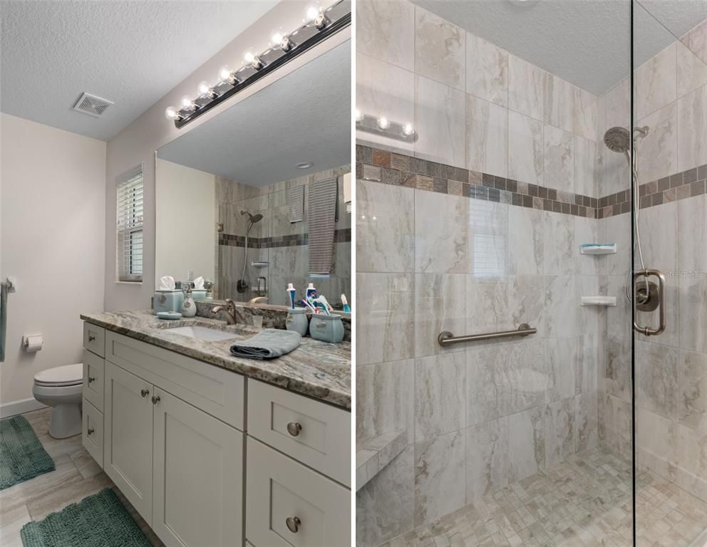 Bathroom, Dual Sink Vanities, Glass Shower, Interior