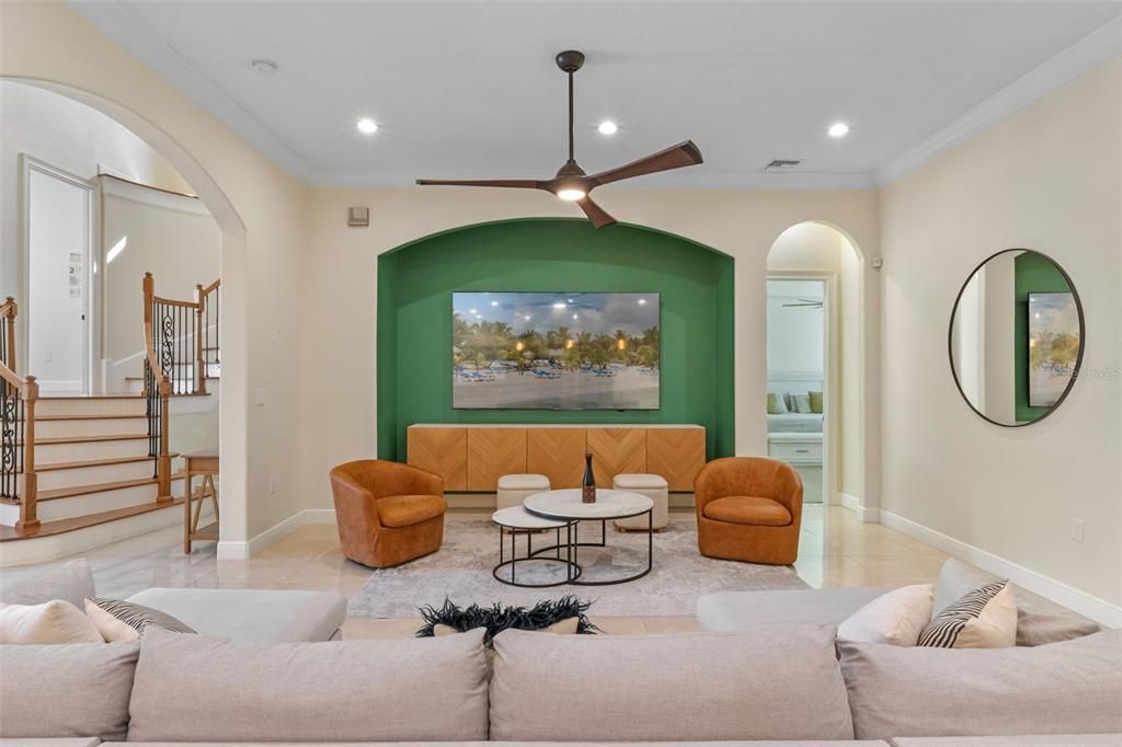 Interior, Living room, Recessed Lighting