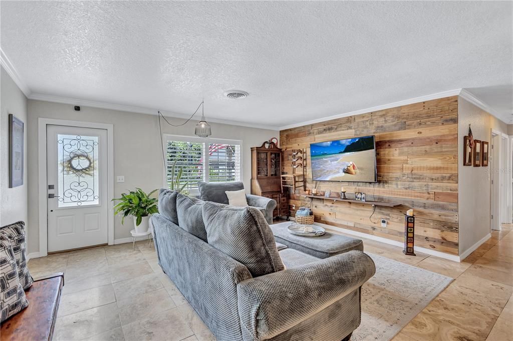 Interior, Living room, Pendant Lights, Wooden Walls
