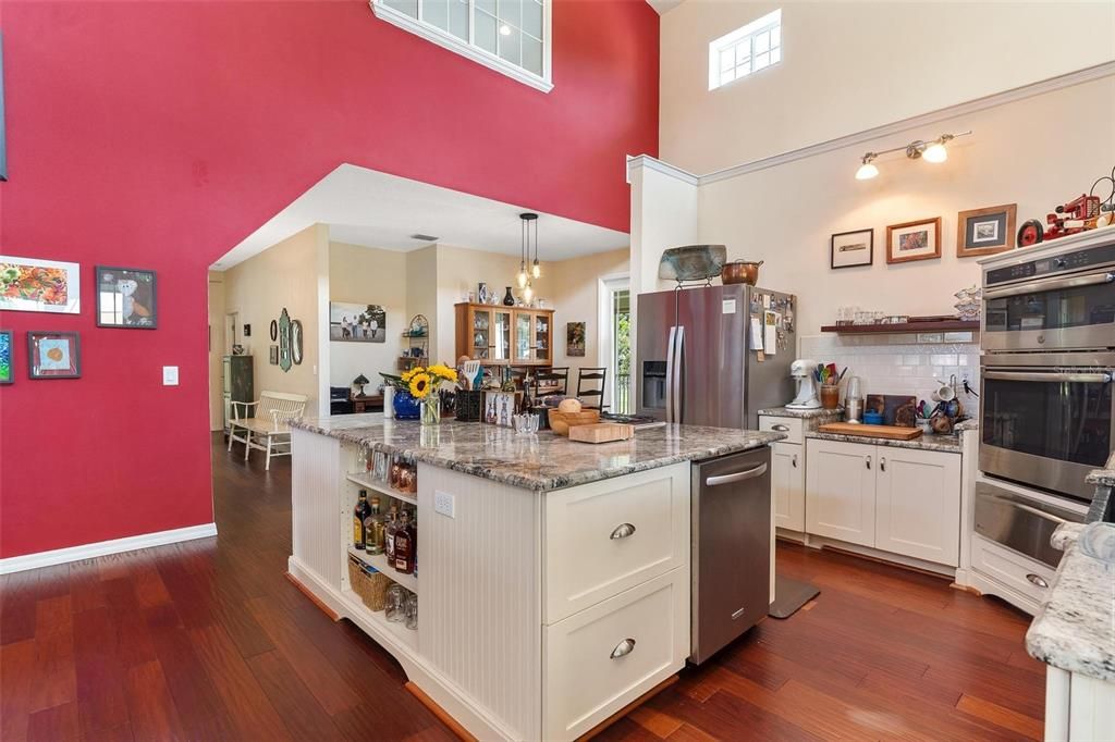 Interior, Kitchen, Pendant Lights, Stainless Steel Appliances, Wood Texture Flooring