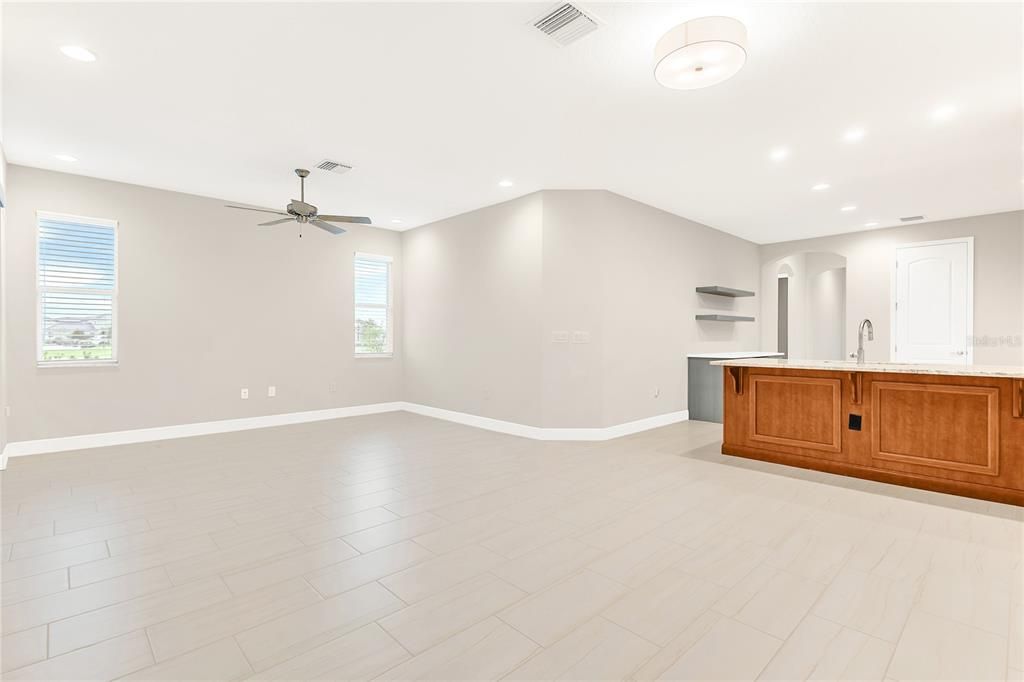 Empty room, Interior, Kitchen, Recessed Lighting