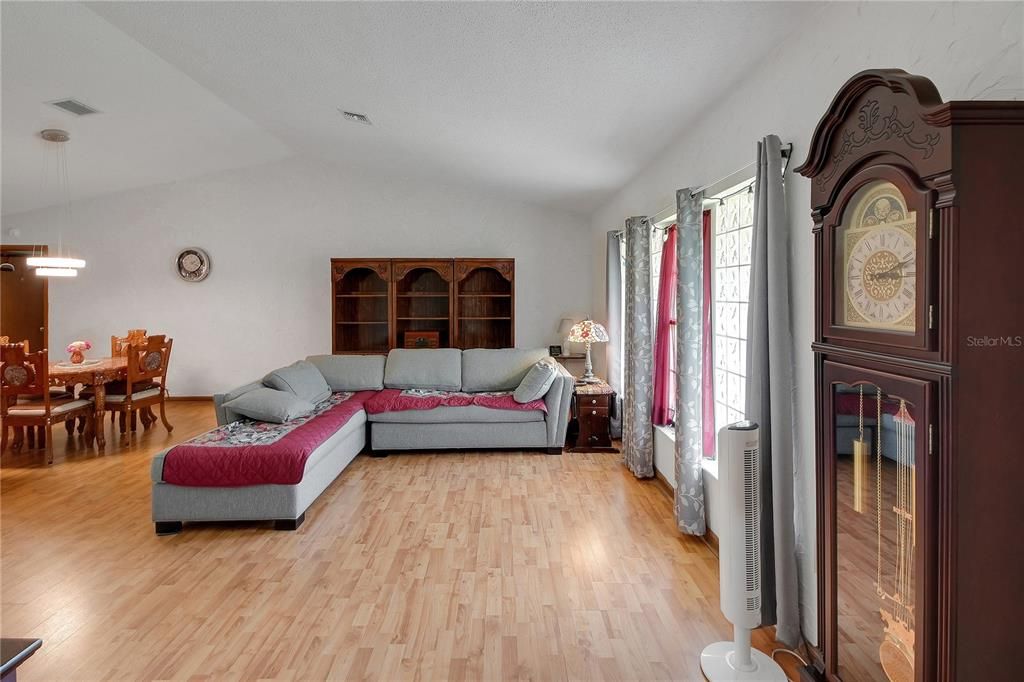 Dining room, Interior, Living room, Pendant Lights, Wood Texture Flooring