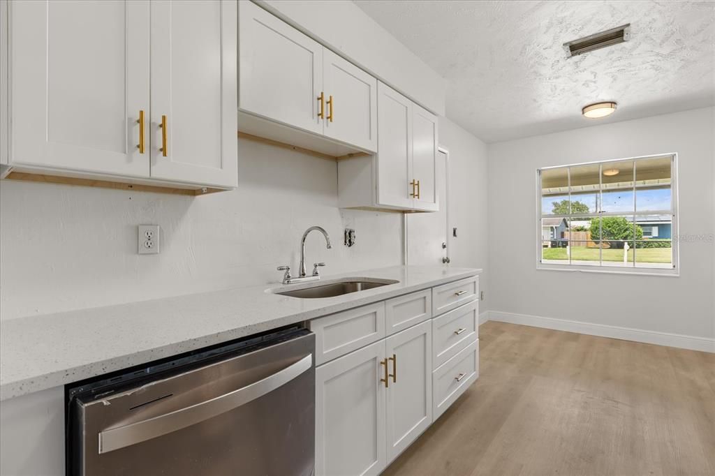 Interior, Kitchen, Stainless Steel Appliances, Wood Texture Flooring