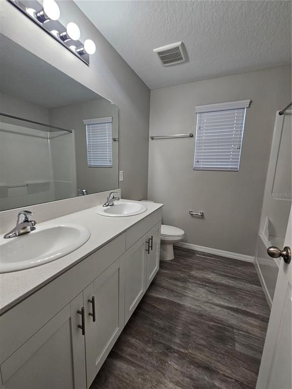 Bathroom, Dual Sink Vanities, Interior, Wood Texture Flooring