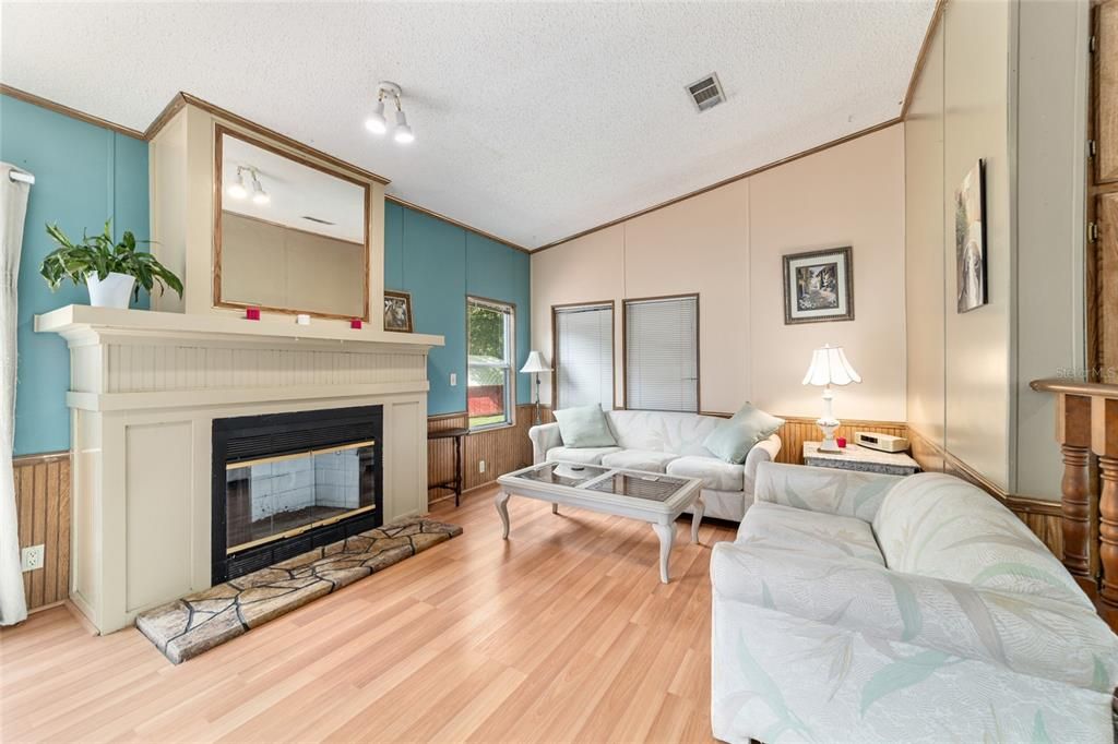Fireplace, Interior, Living room, Wood Texture Flooring
