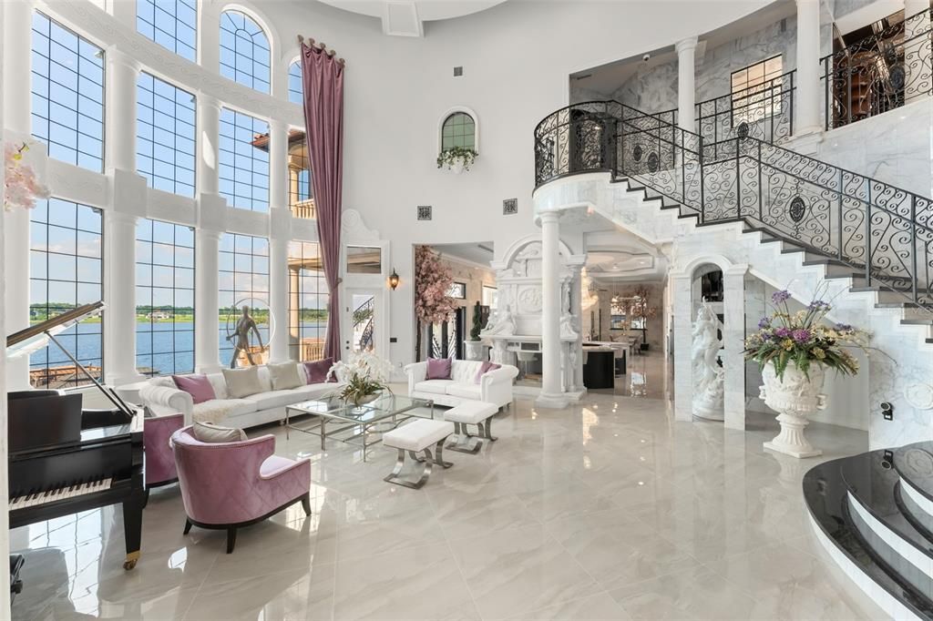 Fireplace, Interior, Living room, Piano, Water