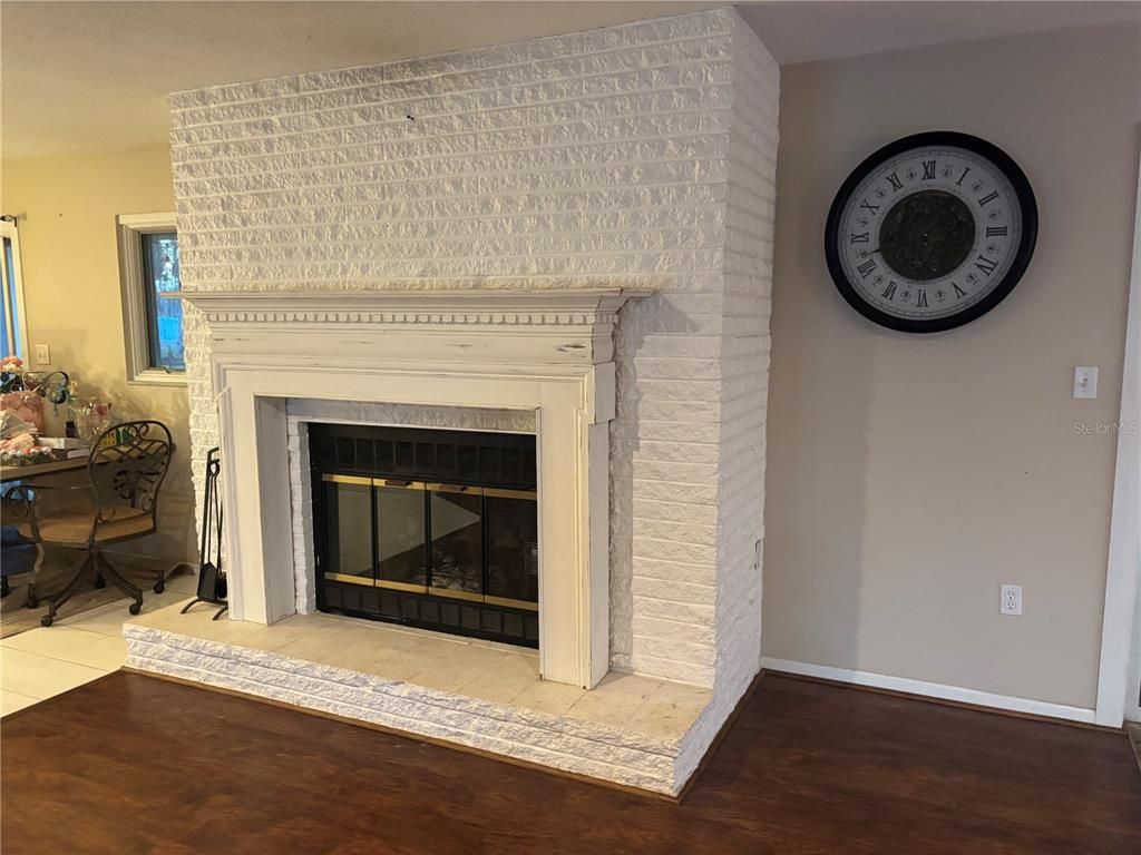Fireplace, Interior, Wood Texture Flooring