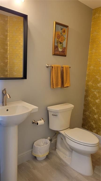 Bathroom, Interior, Wood Texture Flooring