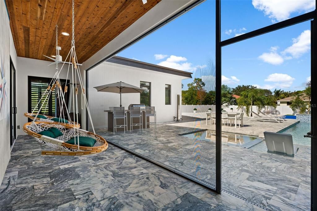 Exterior, Marble, Pool, Wooden Ceilings