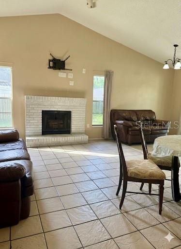 Fireplace, Interior, Living room, Pendant Lights