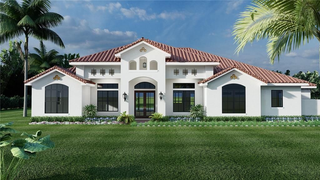 Backyard, Exterior, Facade, Spanish Mediterranean