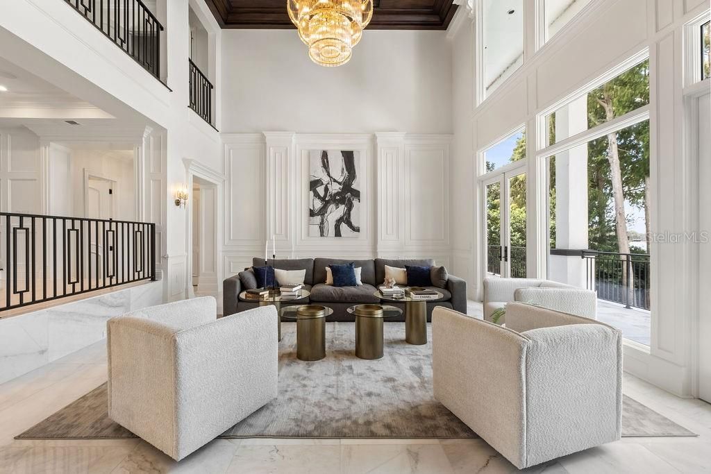 Chandelier, Interior, Living room, Marble