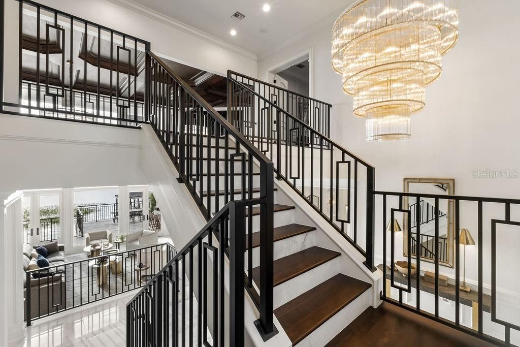 Chandelier, Interior, Recessed Lighting, Wood Texture Flooring