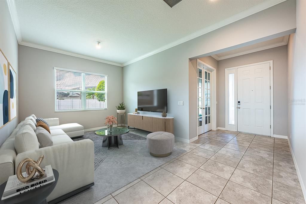 Interior, Living room, Recessed Lighting
