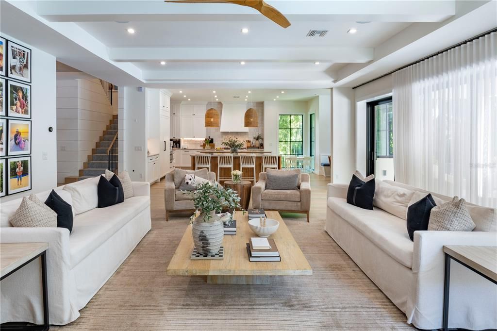 Interior, Kitchen, Living room, Recessed Lighting