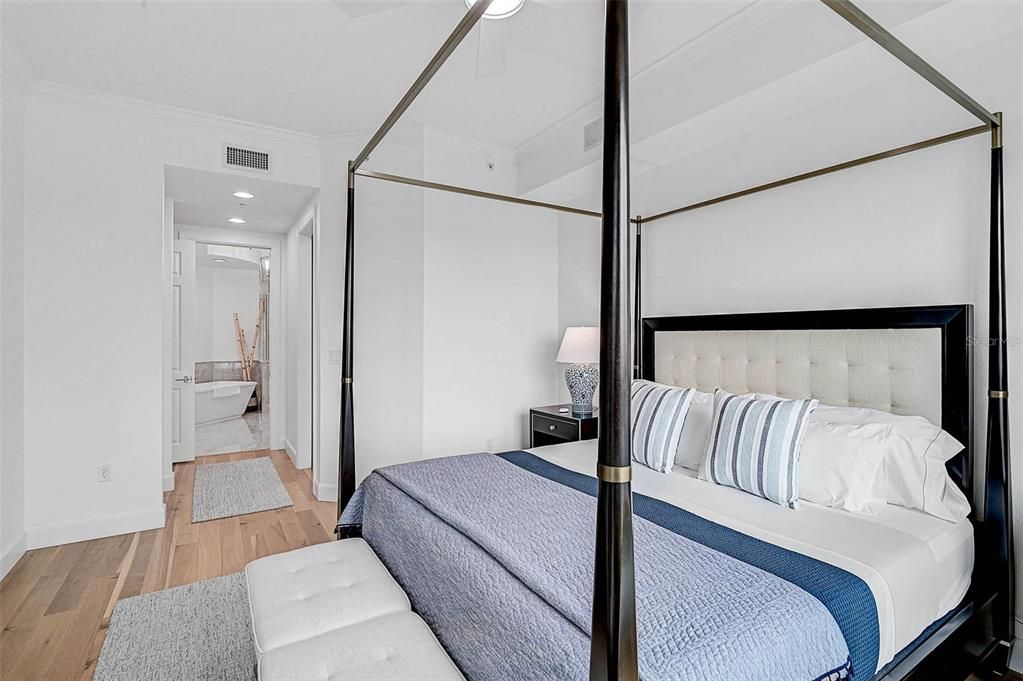 Bathroom, Bedroom, Interior, Recessed Lighting, Wood Texture Flooring