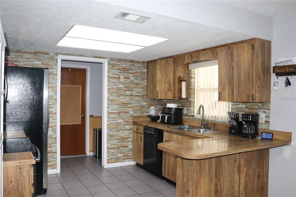 Interior, Kitchen, Stone Walls, Wooden Walls