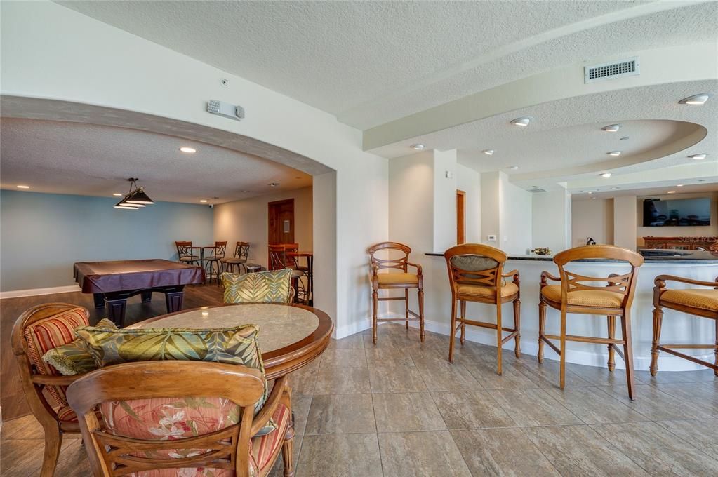 Billiard Table, Game Room, Interior, Recessed Lighting