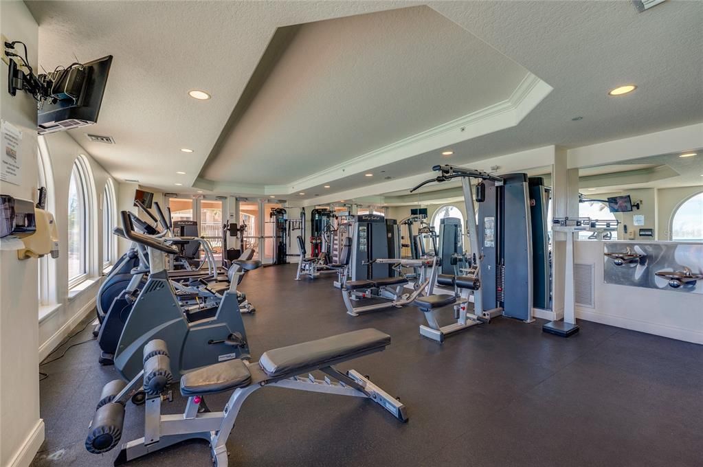 Fitness Equipment, Gym, Interior, Recessed Lighting