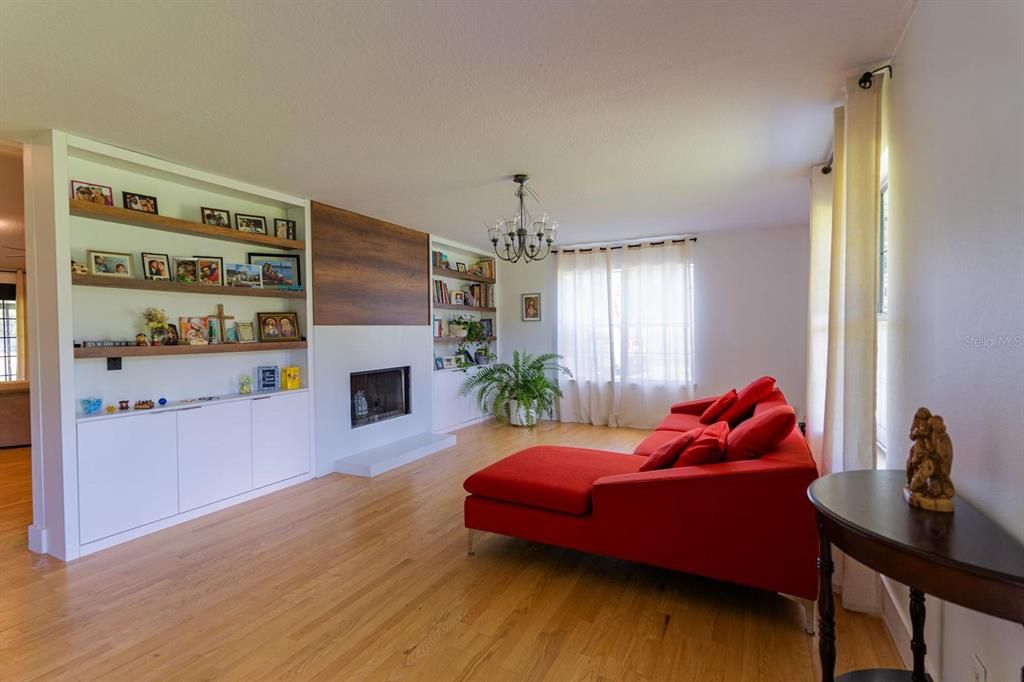 Chandelier, Fireplace, Interior, Living room, Wood Texture Flooring