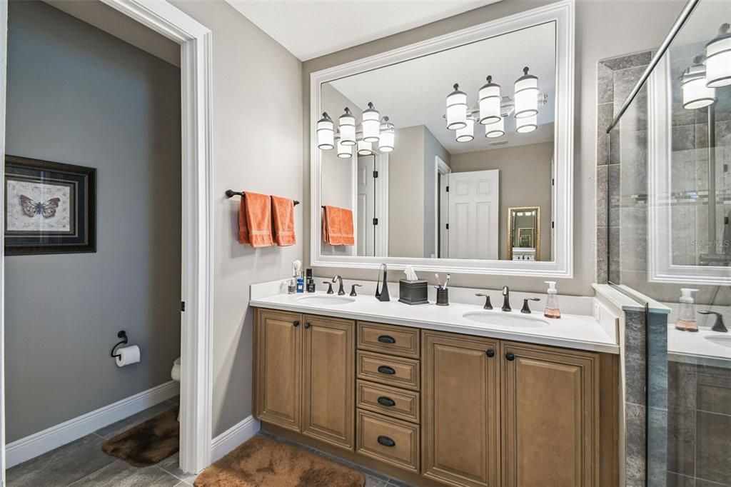 Bathroom, Dual Sink Vanities, Glass Shower, Interior