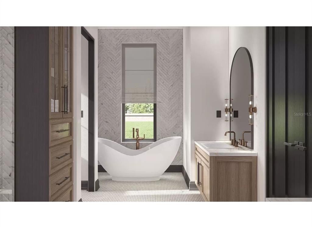 Bathroom, Dual Sink Vanities, Free Standing Baths, Interior