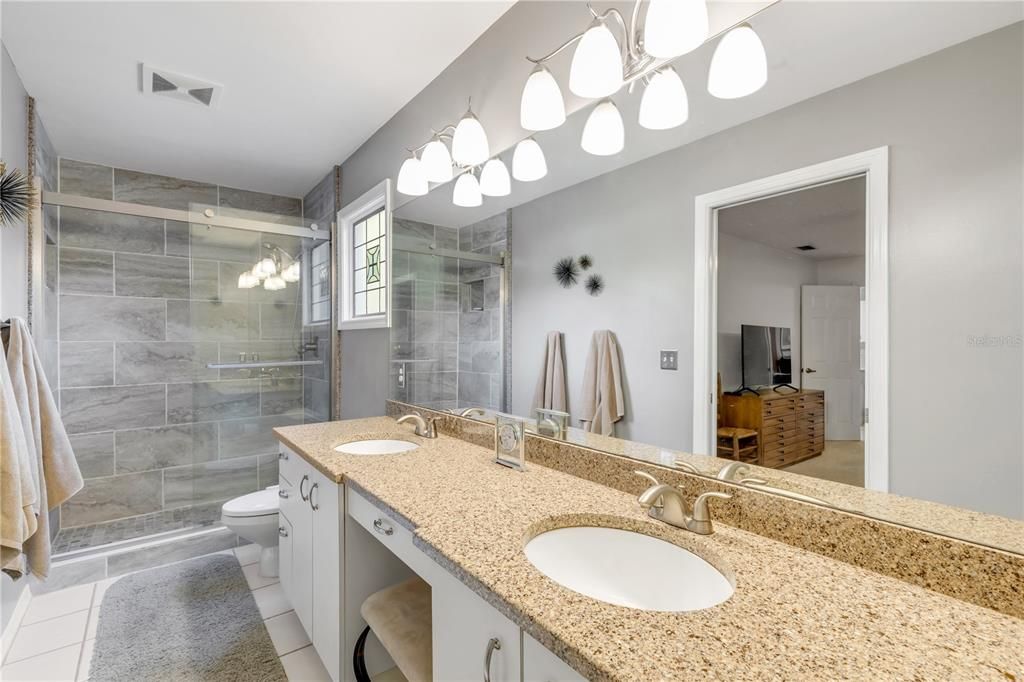 Bathroom, Dual Sink Vanities, Glass Shower, Interior