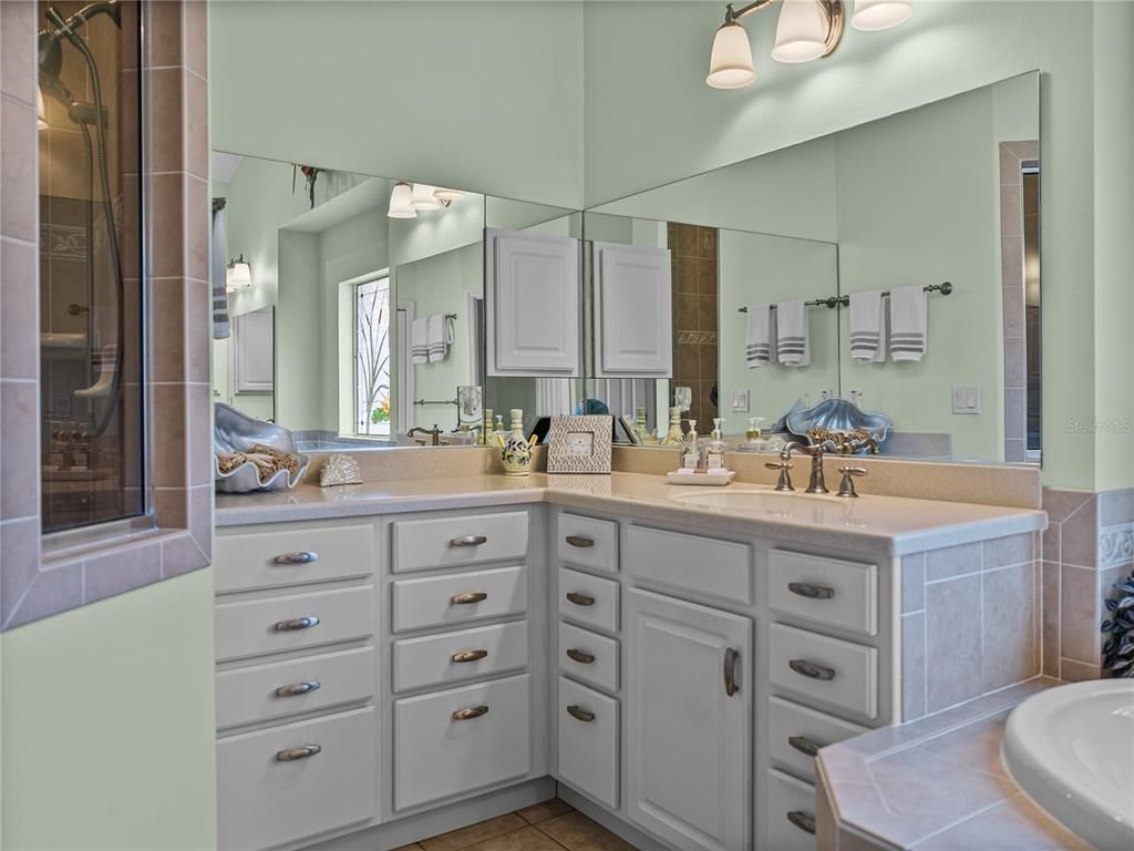 Bathroom, Dual Sink Vanities, Glass Shower, Interior