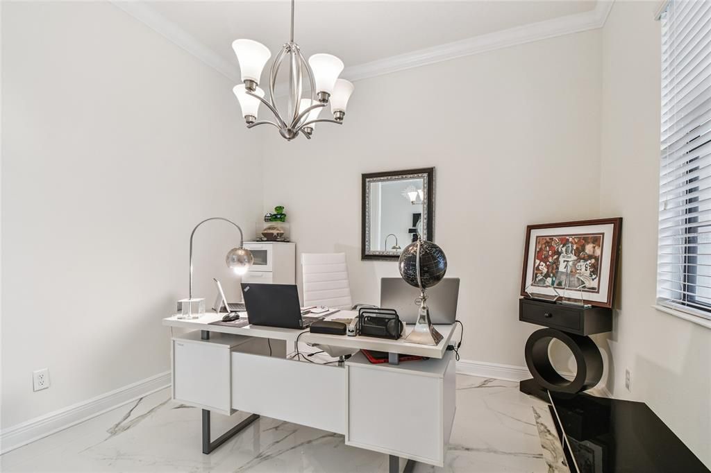 Chandelier, Home Office, Interior, Marble, Pendant Lights