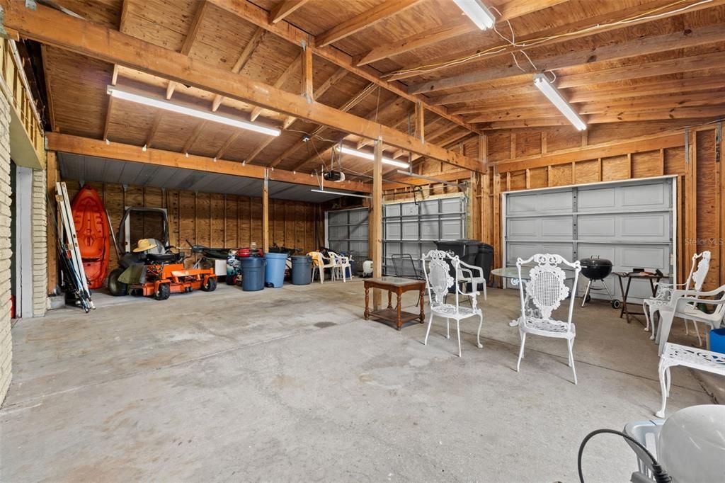 Garage, Interior, Wooden Beams, Wooden Ceilings, Wooden Walls
