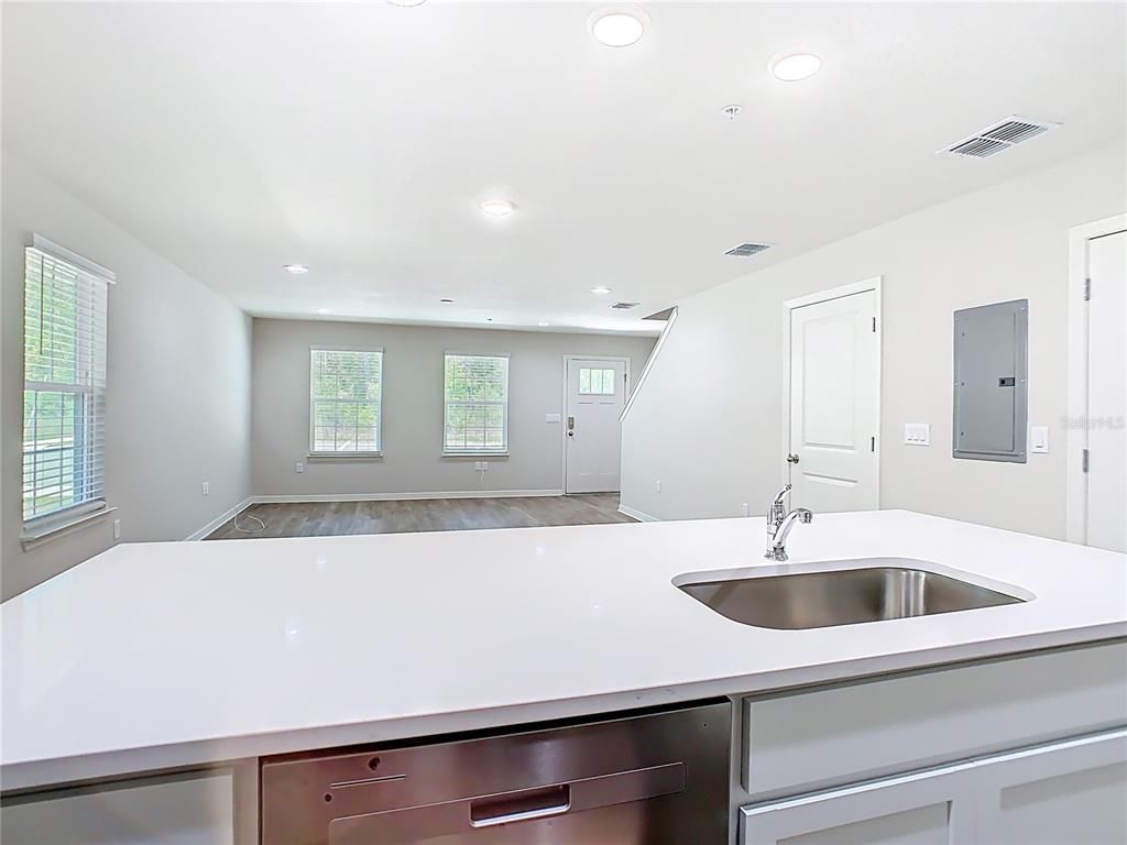 Empty room, Interior, Kitchen, Recessed Lighting