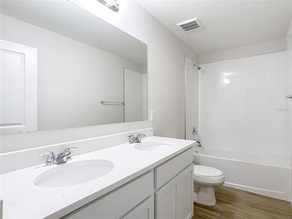 Bathroom, Dual Sink Vanities, Interior, Wood Texture Flooring