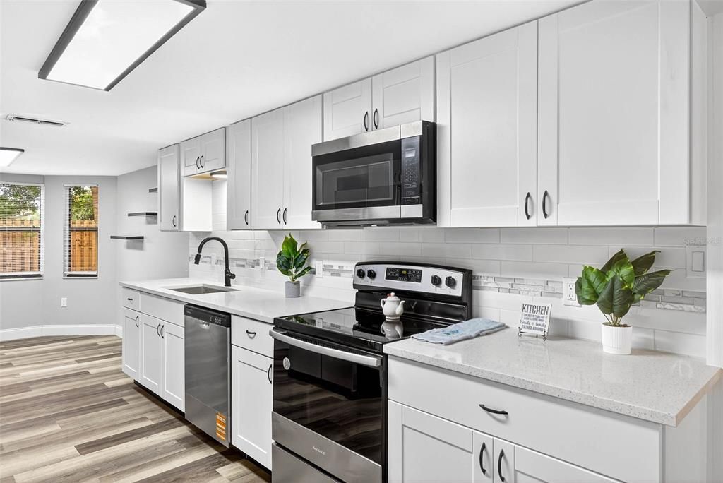 Interior, Kitchen, Stainless Steel Appliances, Wood Texture Flooring