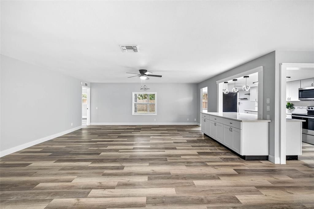 Empty room, Interior, Kitchen, Wood Texture Flooring