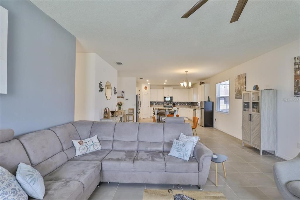 Dining room, Interior, Kitchen, Living room, Recessed Lighting