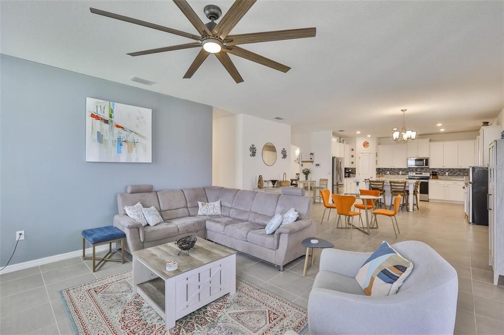 Dining room, Interior, Kitchen, Living room, Recessed Lighting