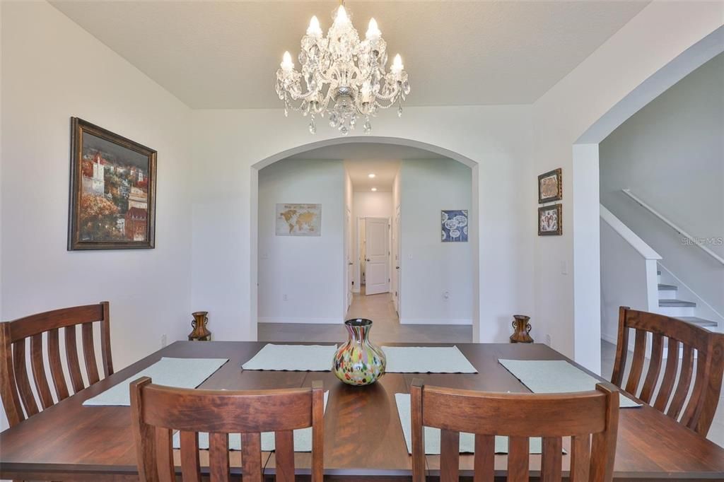 Chandelier, Dining room, Interior, Recessed Lighting